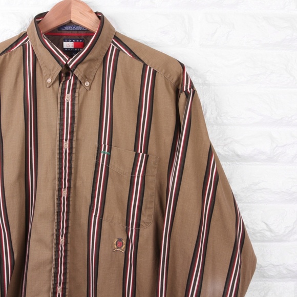 Vintage 90s Stripes Tommy Hilfiger Button Down - Picture 2 of 5